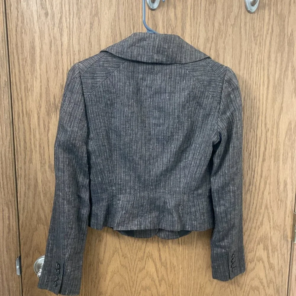 Antonio Melani Brown Tweed Button Down Fitted Blazer - 2